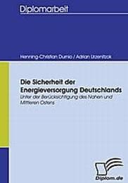 Cover von Die Sicherheit der Energieversorgung Deutschlands