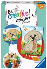 Cover von Ravensburger 18243 BeCreative String Art Hunde - Kreative Fadenbilder mit süßen Welpen, für Kinder ab 6 Jahren