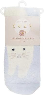Cover von COZY Couch-Flauschsocken 'Cozy Cat', weiß