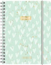 Cover von Schülerkalender Hearts mint PP-Umschlag A6 2026/2027
