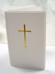 Cover von Gotteslobhülle Weiß mit Kreuz gold