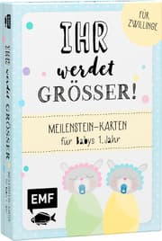Cover von Ihr werdet größer! Meilenstein-Karten für Babys 1. Jahr - Für Zwillinge