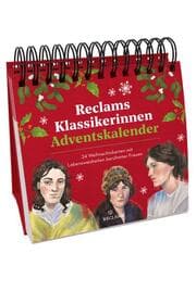 Cover von Reclams Klassikerinnen Adventskalender. 24 Weihnachtskarten mit Lebensweisheiten berühmter Frauen