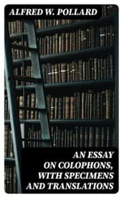 Cover von An Essay on Colophons, with Specimens and Translations