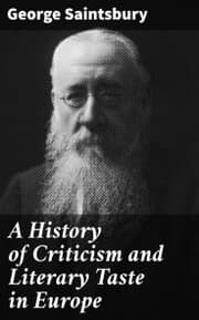 Cover von A History of Criticism and Literary Taste in Europe