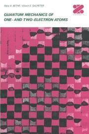 Cover von Quantum Mechanics of One- and Two-Electron Atoms