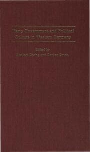 Cover von Party Government and Political Culture in Western Germany