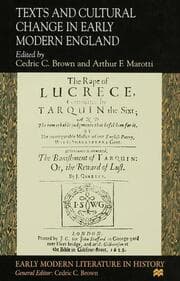 Cover von Texts and Cultural Change in Early Modern England