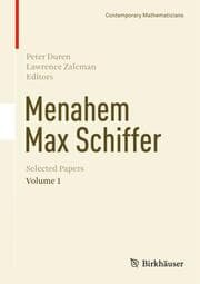 Cover von Menahem Max Schiffer: Selected Papers Volume 1