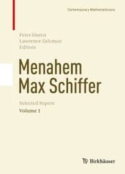 Cover von Menahem Max Schiffer: Selected Papers Volume 1