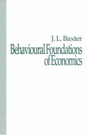 Cover von Behavioural Foundations of Economics