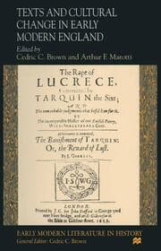 Cover von Texts and Cultural Change in Early Modern England
