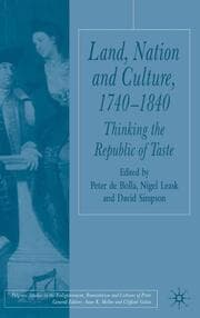 Cover von Land, Nation and Culture, 1740-1840