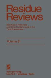 Cover von Residue Reviews