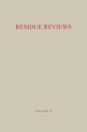 Cover von Residue Reviews / Rückstands-Berichte