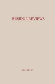Cover von Residue Reviews