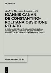Cover von Ioannis Canani de Constantinopolitana obsidione relatio