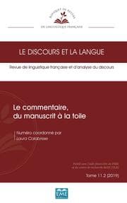 Cover von Le commentaire, du manuscrit à la toile