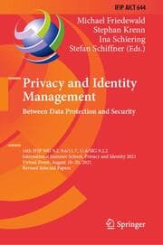 Cover von Privacy and Identity Management. Between Data Protection and Security