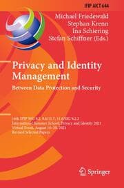 Cover von Privacy and Identity Management. Between Data Protection and Security