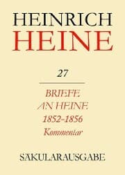 Cover von Briefe an Heine 1852-1856. Kommentar