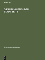 Cover von Die Inschriften der Stadt Zeitz