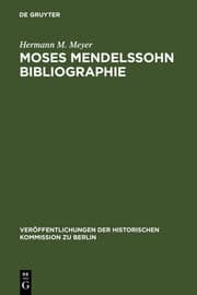 Cover von Moses Mendelssohn Bibliographie
