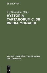 Cover von Hystoria Tartarorum C.de Bridia Monachi