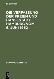 Cover von Die Verfassung der Freien und Hansestadt Hamburg vom 6.Juni 1952