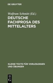 Cover von Deutsche Fachprosa des Mittelalters