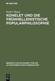 Cover von Kohelet und die frühhellenistische Popularphilosophie