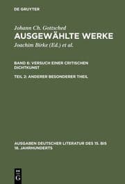 Cover von Versuch einer Critischen Dichtkunst. Anderer Besonderer Theil