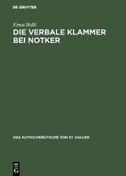 Cover von Die verbale Klammer bei Notker