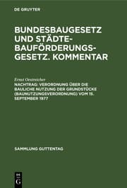 Cover von Verordnung über die bauliche Nutzung der Grundstücke