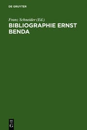 Cover von Bibliographie Ernst Benda