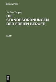 Cover von Die Standesordnungen der freien Berufe