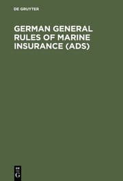 Cover von German General Rules of Marine Insurance (ADS)
