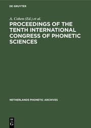 Cover von Proceedings of the Tenth International Congress of Phonetic Sciences