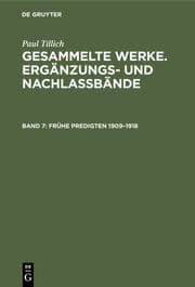 Cover von Frühe Predigten 1909-1918