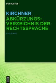 Cover von Kirchner - Abkürzungsverzeichnis der Rechtssprache