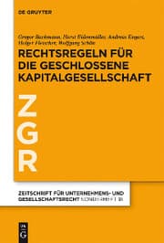 Cover von Rechtsregeln für die geschlossene Kapitalgesellschaft