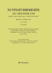 Cover von Nuntiaturen des Orazio Malaspina und des Ottavio Santacroce. Interim des Cesare DellArena (1578-1581)