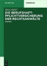 Cover von Die Berufshaftpflichtversicherung der Rechtsanwälte