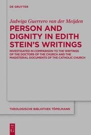 Cover von Person and Dignity in Edith Steins Writings