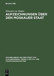 Cover von Aufzeichnungen über den Moskauer Staat