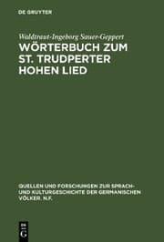 Cover von Wörterbuch zum St. Trudperter Hohen Lied