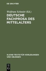 Cover von Deutsche Fachprosa des Mittelalters