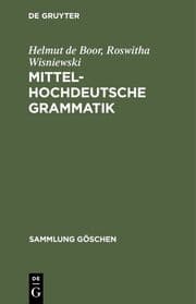 Cover von Mittelhochdeutsche Grammatik