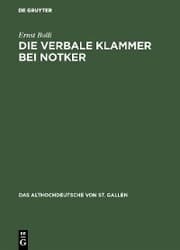 Cover von Die verbale Klammer bei Notker