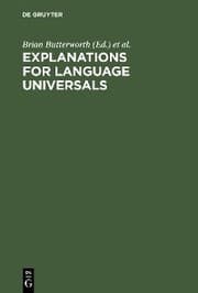 Cover von Explanations for Language Universals